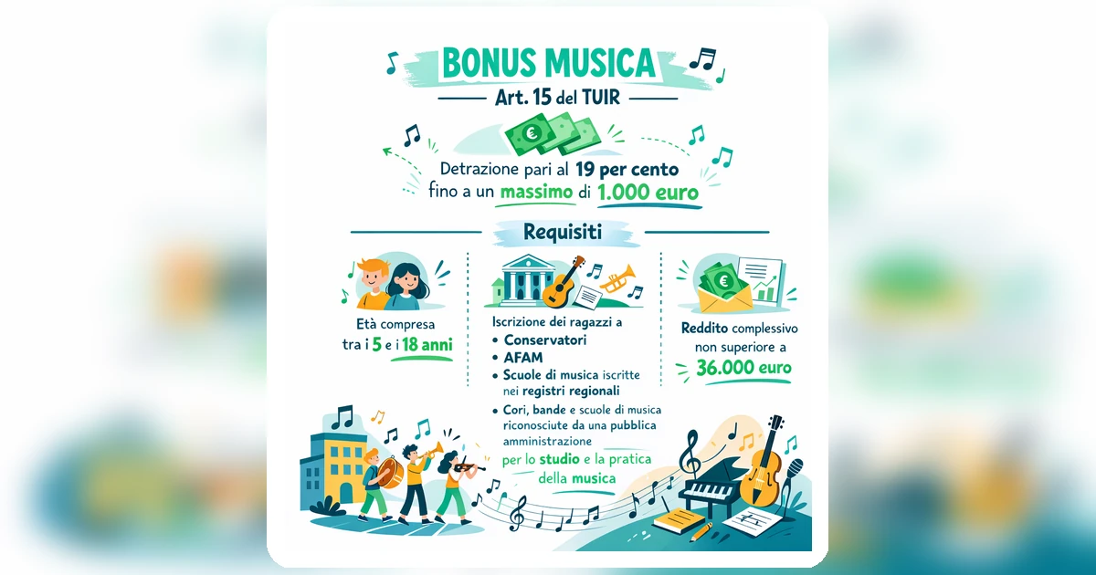 Bonus Musica 2026: detrazione fiscale per lo studio e la pratica della musica